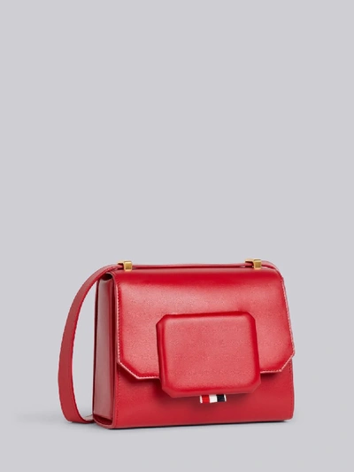 Shop Thom Browne Red Box Calfskin Small Box Bag