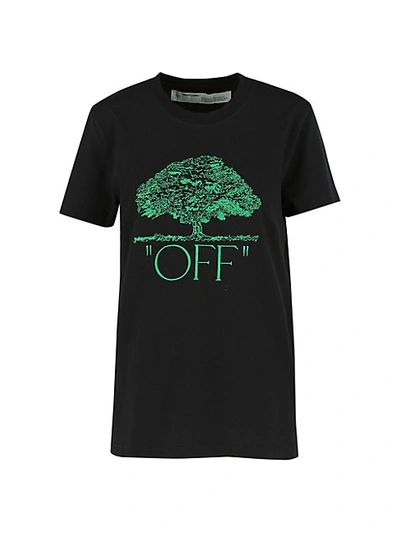 Shop Off-white Tree Embroidered Logo T-shirt In Black