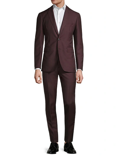 Shop Jacquemus 2-piece Wool, Mohair & Silk Slim-fit Suit In Burgundy