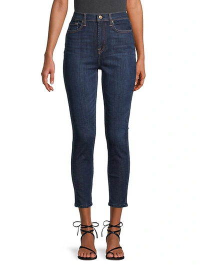 Shop 7 For All Mankind Gweneve High-rise Ankle Jeans In Oxford Blue