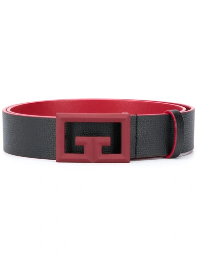 Shop Givenchy Double G Buckle Belt In Red