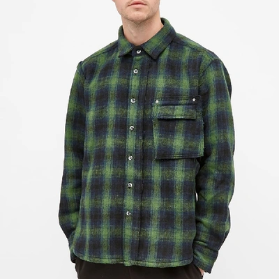 Shop Ader Error Regular Fit Check Shirt In Green