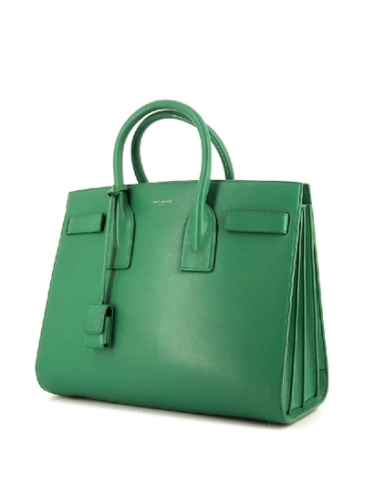 Pre-owned Saint Laurent Small Sac De Jour Tote Bag In Green