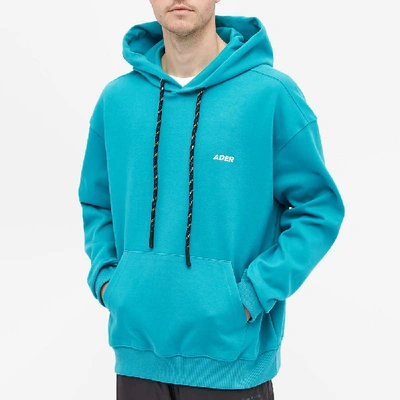 Shop Ader Error Small Logo Hoody In Blue