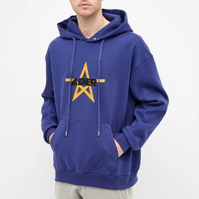 Shop Ader Error Embroidered Star Logo Hoody In Blue