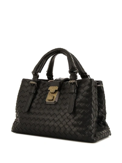 Pre-owned Bottega Veneta Mini Roma Tote In Black