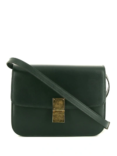 Pre-owned Celine Classic Box Shoulder Bag In Green