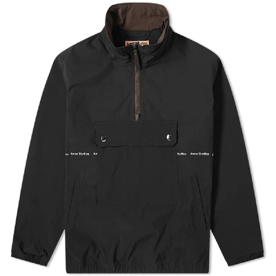 Shop Acne Studios Odeo Half Zip Jacket In Black