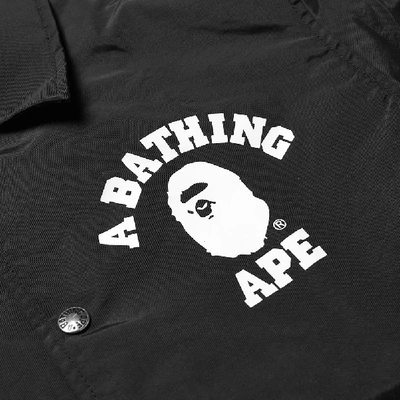 Shop A Bathing Ape College Coach Jacket In Black