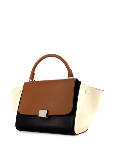 Pre-owned Celine  Small Trapeze-shaped Tote In Black