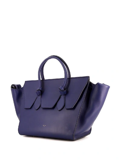 Pre-owned Celine Tie Bag 中号手提包（典藏款） In Blue