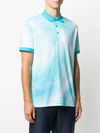Shop Hugo Boss Digital-print Polo Shirt In Blue