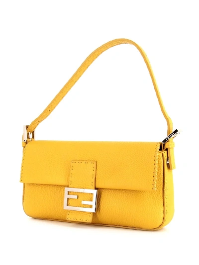 Pre-owned Fendi Baguette Handbag In Yellow