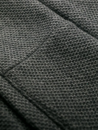 Thom Browne Cropped Trousers With Striped Pattern And Button Detailing In Grey