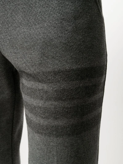 四条纹斜纹布开衩双面长裤