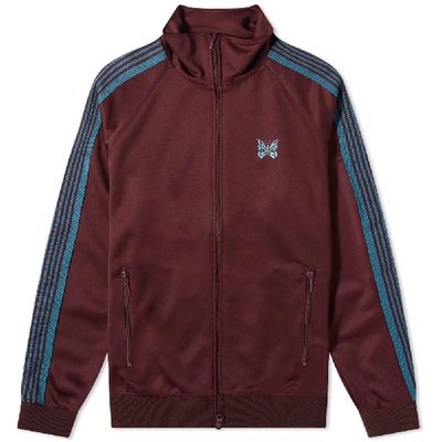Shop Needles Poly Smooth Track Jacket In Burgundy