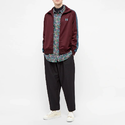 Shop Needles Poly Smooth Track Jacket In Burgundy