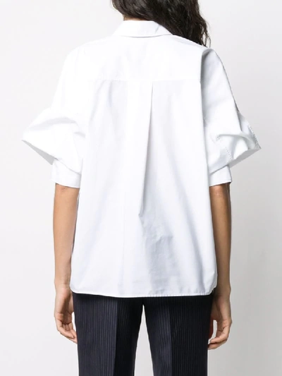 Shop Nina Ricci Puff-sleeve Pleated Shirt In White