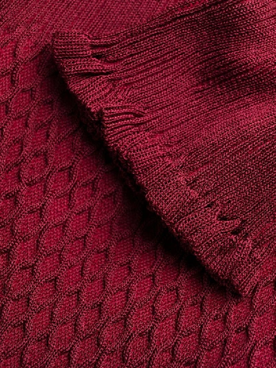 Shop Fendi Silk-elastane Mix Patten Knit Dress In Red