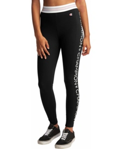 Shop Champion Logo High-waist Full Length Leggings In Black