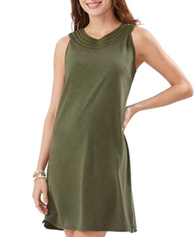 Shop Tommy Bahama Embroidered Shift Dress In Palm Verde