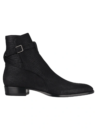 Shop Saint Laurent Wyatt Jodhpur Ankle Boots In Black