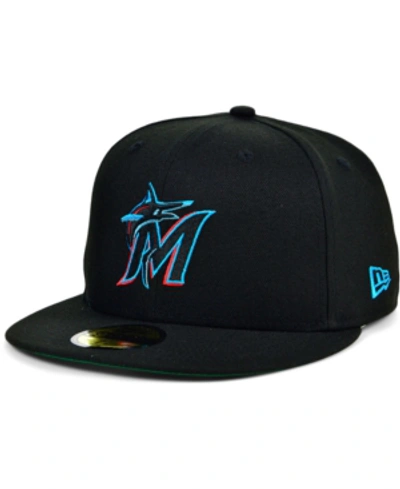 Shop New Era Miami Marlins 2020 Opening Day 59fifty-fitted Cap In Black