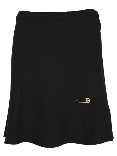 Shop Versace Medusa Pin A-line Skirt In Black