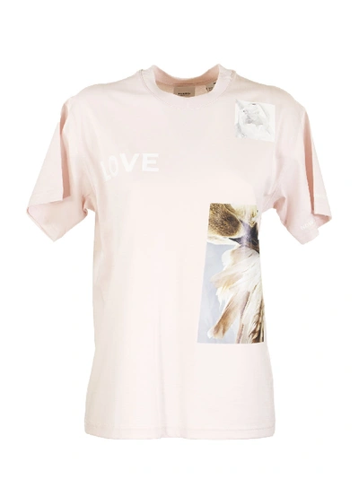 Shop Burberry Carrick - Montage Print Cotton Oversized T-shirt In Pink