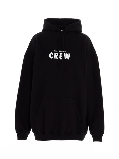 Shop Balenciaga Crew Hoodie In Black