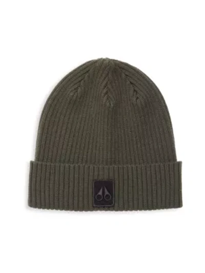 Shop Moose Knuckles Men's Merino Wool Beanie In Army