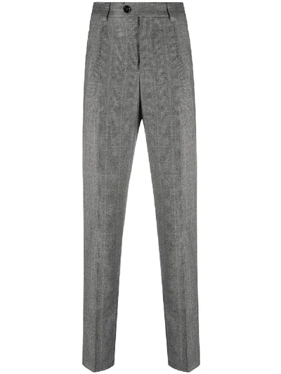 Shop Brunello Cucinelli Checked Tailored Trousers In Grey