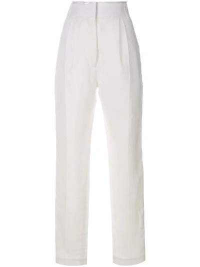 Shop Haider Ackermann Dart-detailing High-waist Trousers In White