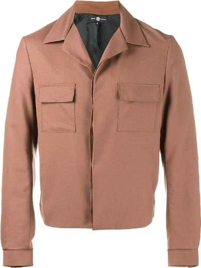 Shop Edward Crutchley Collared Jacket In Brown