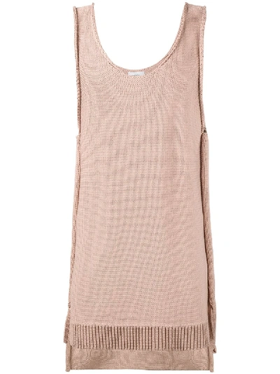 Shop Ex Infinitas Knitted Tank Top In Neutrals