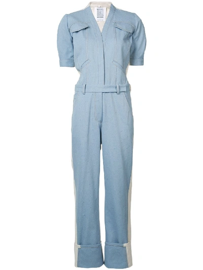 Shop Rosie Assoulin Mechanic Block Panel Jumpsuit In Blue