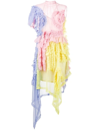 Shop Preen By Thornton Bregazzi Viviane Asymmetric Dress In Multicolour