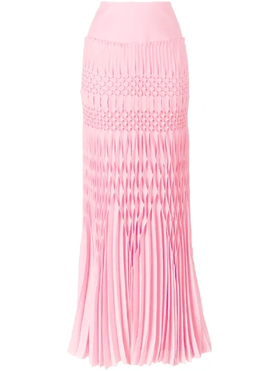 Shop Haider Ackermann Smocked Maxi Skirt In Pink