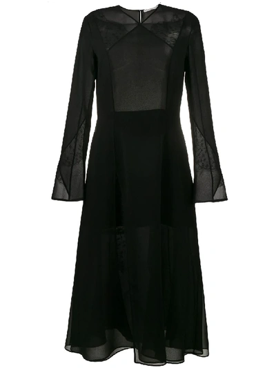 Shop Olivier Theyskens Chiffon Mid-length Dress In Black