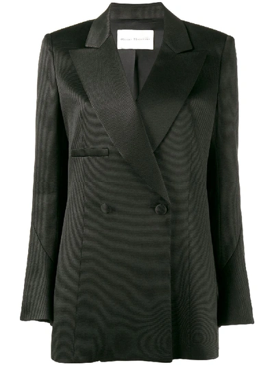 Shop Olivier Theyskens Long Double Breasted Blazer In Black