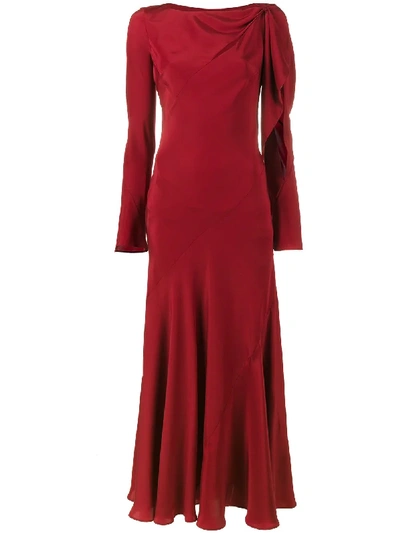 Shop Olivier Theyskens Full Length Dress With Cut-out Detailing In Red