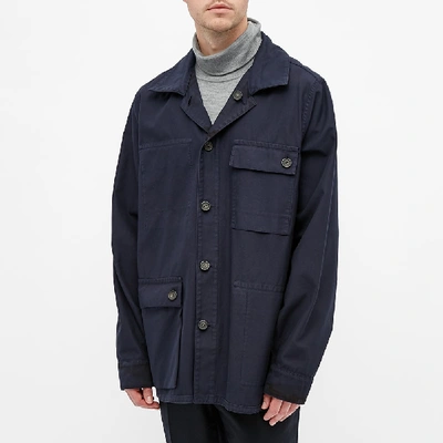 Shop Acne Studios Opris Camo Reversible Jacket In Blue