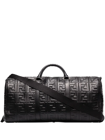 Shop Fendi Logo-embossed Holdall Bag In Black