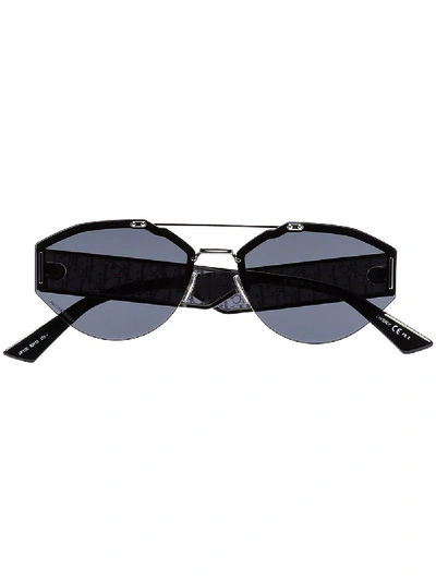 Shop Dior 0233s Round Sunglasses In Black