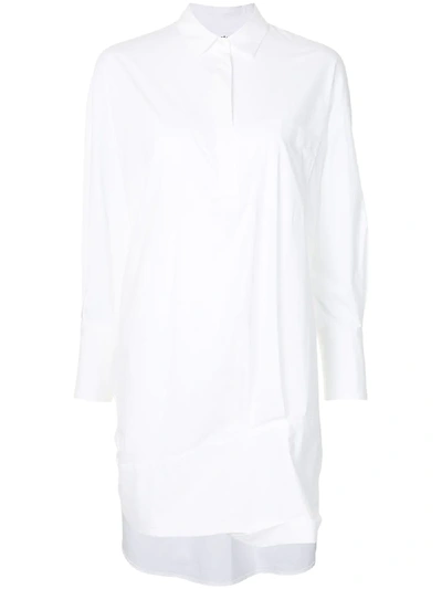 Shop Enföld Longline Cotton Shirt In White