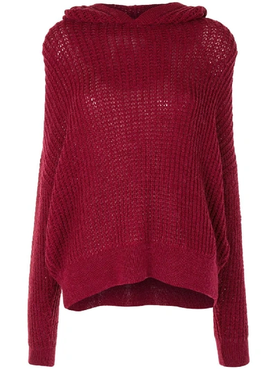 Shop Iro Hooded Knit Jumper In Red