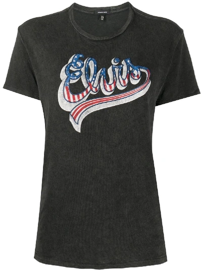 Shop R13 Boy Elvis Flag Logo-print T-shirt In Black