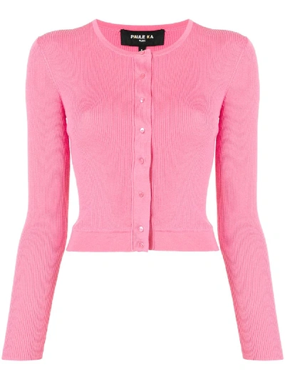 Shop Paule Ka Button-down Cardigan In Pink