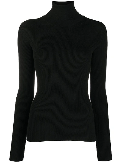 Shop Dolce & Gabbana Virgin Wool Roll Neck Fitted Jumper In Black