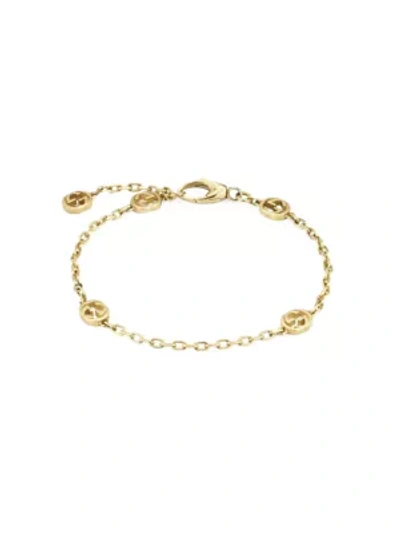 Shop Gucci Women's Bracelet With Interlocking G Motif In Yellow Gold In Silver